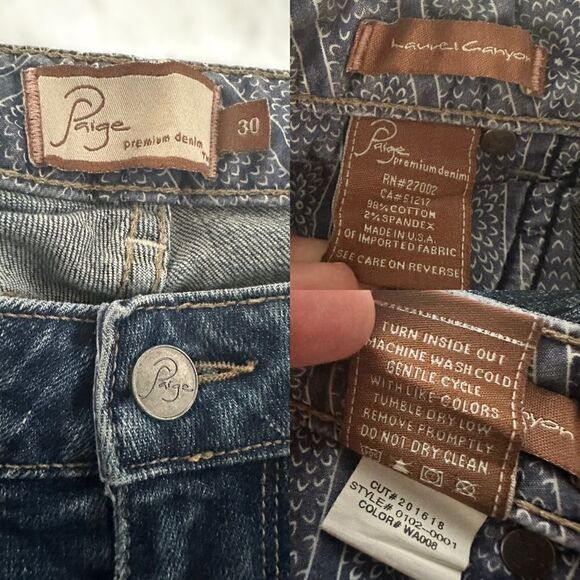 Paige Boot Cut Jeans Laurel Canyon Sz 30 - Picture 11 of 12